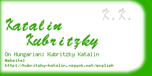 katalin kubritzky business card